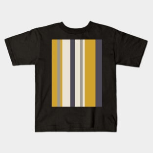 Soft stripes in cream, yellow, and grey Kids T-Shirt